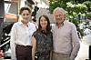 Maren Eggert, Regisseurin Friederike Jehn und Axel Milberg (v.l.) bei den Dreharbeiten zu „Risotto brutale“ in Hamburg.
