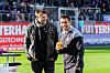 Fabian Boll und Marcel Rapp am Spielfeldrand lachend