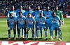 Congo-DR-Team steht vor dem Afrika-Cup-Spiel in Rabat in einer Reihe für das Mannschaftsfoto.