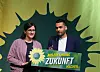 Die ehemalige Parteivorsitzende und nun Wissenschaftssenatorin Maryam Blumenthal und der aktuelle Parteivorsitzende Leon Alam (Archivbild).