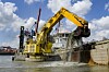 Schlickbagger im Hamburger Hafen