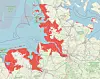 Bei einem Meeresanstieg von 1,4 Metern könnte das Wasser im Jahr 2100 sogar bis ins Innenland vordringen.