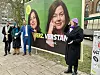 Plakat mit doppeltem Frauenporträt