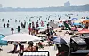 Strand in Scharbeutz mit vielen Strandkörben