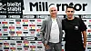 Andreas Bornemann und Marcel Rapp vor einer Sponsorentafel mit Millerntor- und St.-Pauli-Logos bei einem Medientermin.