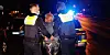 Polizisten führen die Täterin ab.