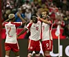 Serge Gnabry, Alphonso Davies und Harry Kane vom FC Bayern München