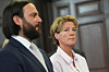 Christina Block und Ingo Bott im Gerichtssaal des Landgerichts Hamburg während des Prozesses.