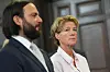Christina Block und Ingo Bott im Gerichtssaal des Landgerichts Hamburg während des Prozesses.