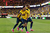Anthony Valencia jubelt nach seinem Tor für Ecuador gegen Saudi-Arabien im Stadion in Harrison, New Jersey.