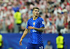 Luka Vuskovic von Kroatien schaut im Spiel gegen England im Dallas Stadium in Arlington zu.