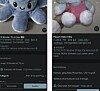 Zwei Handyanzeigen mit Plüschspielzeugen, darunter Oktopus und Hello Kitty.