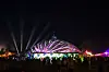 Bühne des Fusion-Festivals 2026 mit Lichtershow.