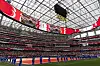 Spieler und Offizielle stehen bei der Nationalhymne vor Kanada gegen Südafrika im SoFi Stadium.