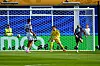 Julio Enciso schießt für Paraguay gegen Deutschland im Stadion von Foxborough ins Tor.