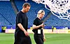 Julian Nagelsmann und Franziska Wuelle nach dem Spiel im Stadion in Foxborough.