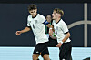 Tom Bischof und Lennart Karl jubeln nach dem 1:0 für Deutschland U21 gegen Malta U21 in Fürth.