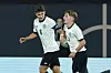 Tom Bischof und Lennart Karl jubeln nach dem 1:0 für Deutschland U21 gegen Malta U21 in Fürth.