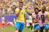 Casemiro jubelt für Brasilien nach dem Führungstor gegen Japan im Houston-Stadion.