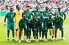 Senegals Startelf stellt sich vor dem WM-Spiel gegen Belgien im Seattle Stadium auf.