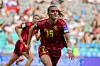 Selina Cerci im roten DFB-Trikot läuft im WM-Qualifikationsspiel gegen Slowenien.