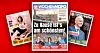 Drei deutsche Magazincover auf rotem Hintergrund, in der Mitte „WOCHENMOP“, rechts „SPORTWOCHE“.