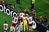Spanien jubelt nach dem Halbfinalsieg gegen Frankreich im Dallas Stadium in Arlington.
