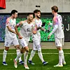 Hartel und Teamkollegen jubeln nach dem 1:0 für FC St. Pauli im Millerntorstadion gegen Wehen Wiesbaden.