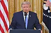 US-Präsident Donald Trump spricht im East Room des Weißen Hauses.