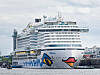 Kreuzfahrtschiff Aida perla liegt am Hamburg Cruise Center Steinwerder im Hafen.