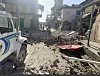 Zerstörte Gebäude kurz nach dem Erdbeben auf Haiti.