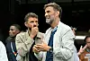 Thomas Mueller und Juergen Klopp verfolgen das WM-Spiel Deutschland gegen Curacao in Houston.