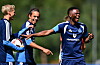 Albert Groenbaek und Patson Daka trainieren mit dem Hamburger SV in Längenfeld, Österreich.