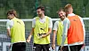 Scott Banks, Branimir Hrgota, Lars Ritzka und Louis Oppie beim Training in Flachau.