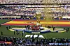 Spanisches Team feiert bei der Pokalübergabe im MetLife Stadium nach dem WM-Titel.