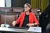 Mareike Schüler-Springorum sitzt im Saal des Landgerichts Hamburg während des Prozesses um mutmaßliche Kindesentführung.