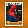 Spider-Man auf dem Cover der „Plant-Woche“ mit großem Titel und gelbem Textstreifen am unteren Rand.
