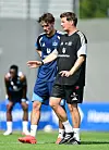 Otto Stange und Merlin Polzin beim HSV-Training im Homeground in Herzogenaurach.