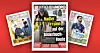Drei deutschsprachige Magazine liegen nebeneinander auf rotem Hintergrund.