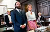 Christina Block und ihr Verteidiger Ingo Bott stehen im Saal des Landgerichts Hamburg.