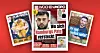 Drei Zeitungen auf rotem Hintergrund, mittig ein Wochenmagazin mit großer Schlagzeile über Hamburg.