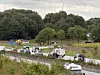 Auf der A7 herrscht bei Großenaspe Stau Richtung Süden.