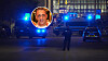 Polizeieinsatz bei Nacht in Hamburg mit Blaulicht, abgesperrtem Gelände und eingeblendetem Porträt eines Mannes