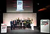 Gruppe von Ausgezeichneten und Mitwirkenden beim Hamburger Gründerpreis 2026 auf einer Bühne