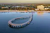 Luftaufnahme der Maritim Seebrücke über der Ostsee vor Timmendorfer Strand