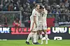 Harry Kane und Leroy Sane bejubeln Treffer mit Jamal Musiala