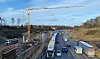 Blick auf die Baustelle des Lärmschutzdeckels auf der Bundesautobahn A7 in Höhe Bahrenfeld.