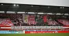 Choreografie der Fans des Halleschen FC im Spiel gegen den 1. FC Saarbrücken