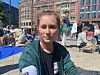 Grafikdesignerin Miriam Jahnel (31) auf dem Gänsemarkt