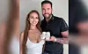 Laura Müller und Michael Wendler mit Kinderschuhen